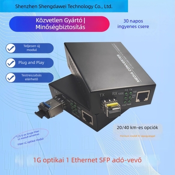 Gigabites SFP optikai transzceiver 1.25G modullal, LC port egy szálashoz, 20 km, pár