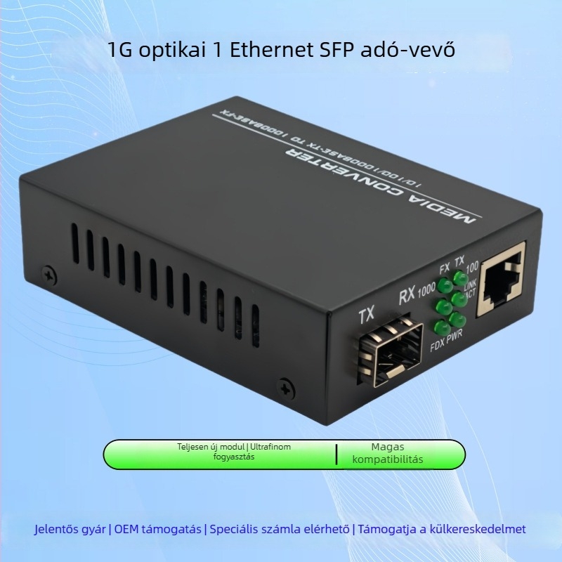 Gigabites SFP optikai transzceiver 1.25G modullal, LC port egy szálashoz, 20 km, pár
