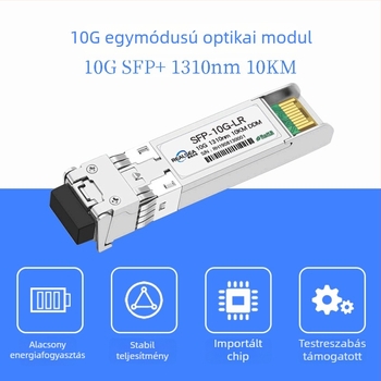 SFP-10G-LR egyszálas optikai modul, 10 km, kompatibilis Huawei kapcsolóval, 1310 nm, 10 Gbps