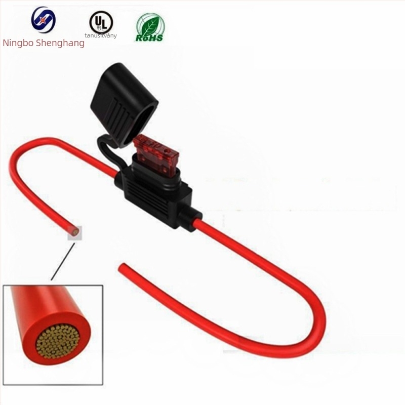 Kompakt autós biztosítótartó, vízálló, vezetékekkel