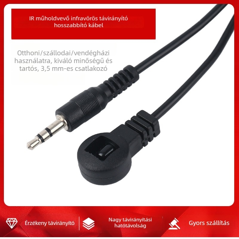Set-top box infravörös vevő kiegészítő vonal, IR távvezérlő jel, 1,5 m, 3,5 mm interfész