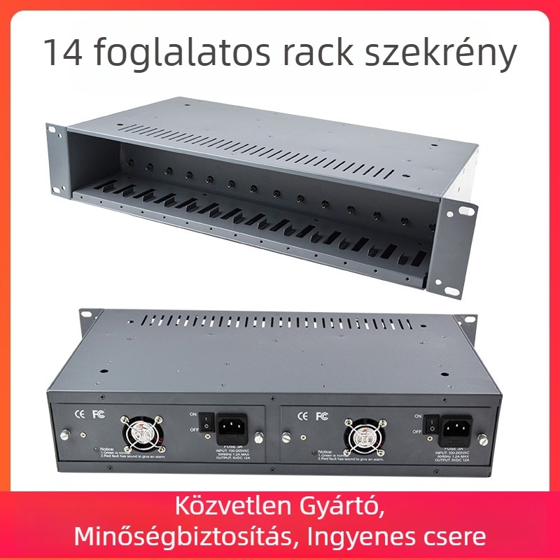 14-állásos NetLink dedikált kettős táplálású optikai transceiver rack külső vázzal