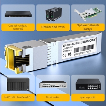 LIANGUO 10G SFP+ RJ45 modul optikai interfésszel, kompatibil TP-Link kapcsolókkal