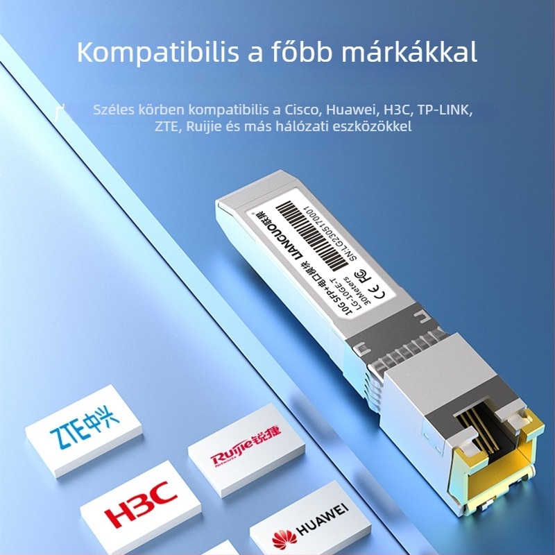 LIANGUO 10G SFP+ RJ45 modul optikai interfésszel, kompatibil TP-Link kapcsolókkal