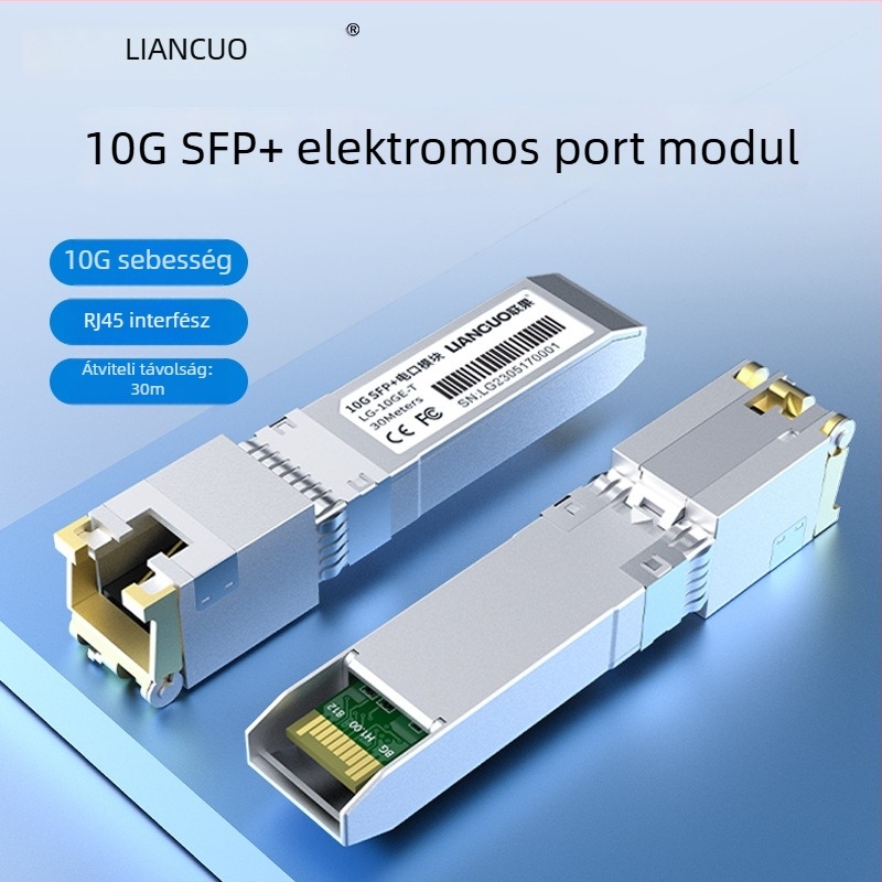 LIANGUO 10G SFP+ RJ45 modul optikai interfésszel, kompatibil TP-Link kapcsolókkal