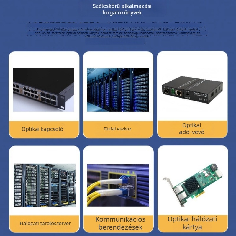 Ipari szintű SFP optikai–elektronikai átalakító modul RJ45 interfésszel, 1/10 Gb/s sebesség, 30/100 m, teljes kompatibilitás.