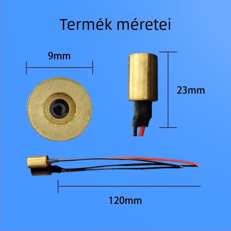 635 nm vörös keresztes vonalú lézermodul pozicionáláshoz, átmérő 9/10/12 mm