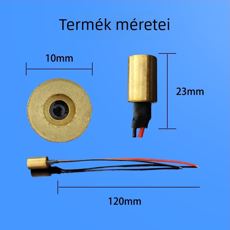635 nm vörös keresztes vonalú lézermodul pozicionáláshoz, átmérő 9/10/12 mm