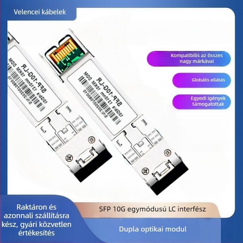 10G SFP monomód optikai transzceiver, 10 km LR, kettős szálú modul, kompatibilis H3C/Huawei