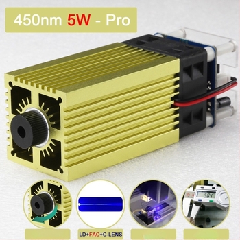 Lézer gravírófej 450 nm, 5 W, beépített FAC, állítható fókusztávolság CNC gravírozáshoz