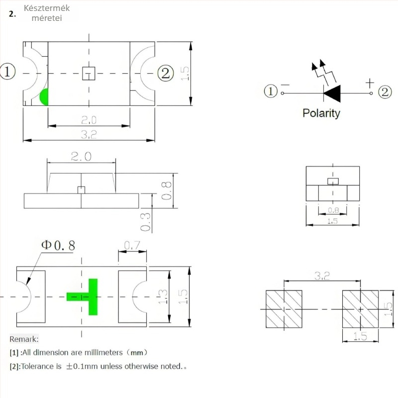 0603/0805/1206 sík infravörös adó-vevő LED 850/940 nm