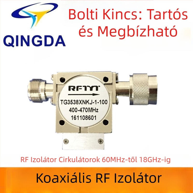 Koaxiális kettős csomópontos izolátor 400–430 MHz, UHF RF/mikrohullámú alkalmazásokhoz adás- és televízióhoz