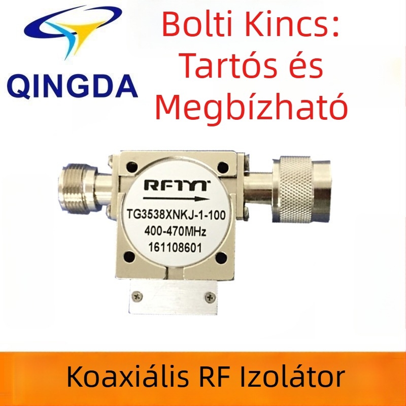 Koaxiális kettős csomópontos izolátor 400–430 MHz, UHF RF/mikrohullámú alkalmazásokhoz adás- és televízióhoz