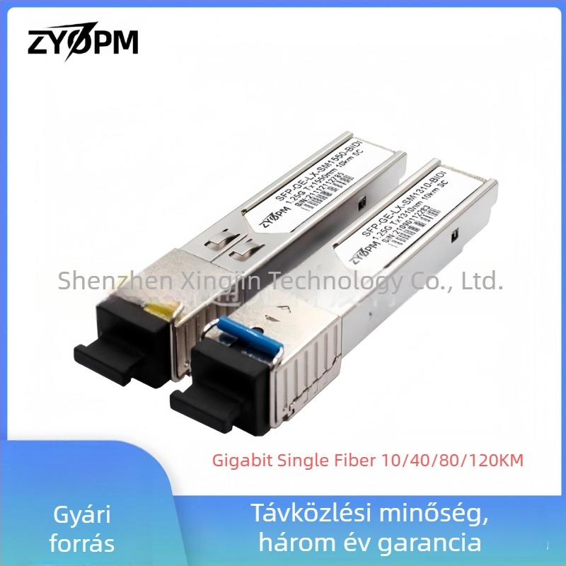 1.25G BIDI optikai transzceiver, SC csatlakozó, monomód, 10 km, kompatibilis Huawei Ruijie SFP kapcsolókkal