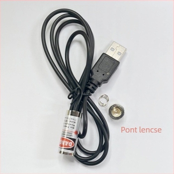 12 mm-es lézer-modul USB csatlakozóval, pontszerű lézerfej, piros, állítható, pozicionáló lézer