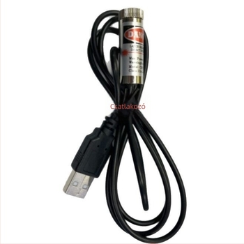 12 mm-es lézer-modul USB csatlakozóval, pontszerű lézerfej, piros, állítható, pozicionáló lézer