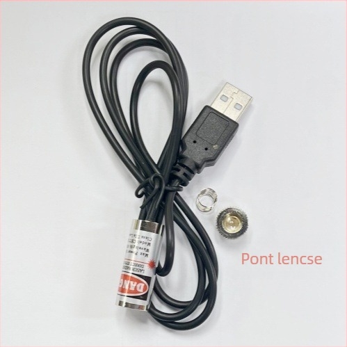 12 mm-es lézer-modul USB csatlakozóval, pontszerű lézerfej, piros, állítható, pozicionáló lézer