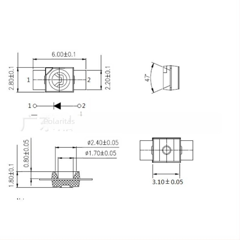 SMD3528 fordított szerelésű rózsaszín LED chip 6028 mechanikus billentyűzetekhez