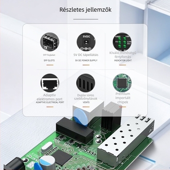Új Gigabit SFP optoelektronikus transzceiver konverterrel, egy optikai és egy elektromos transzceiver