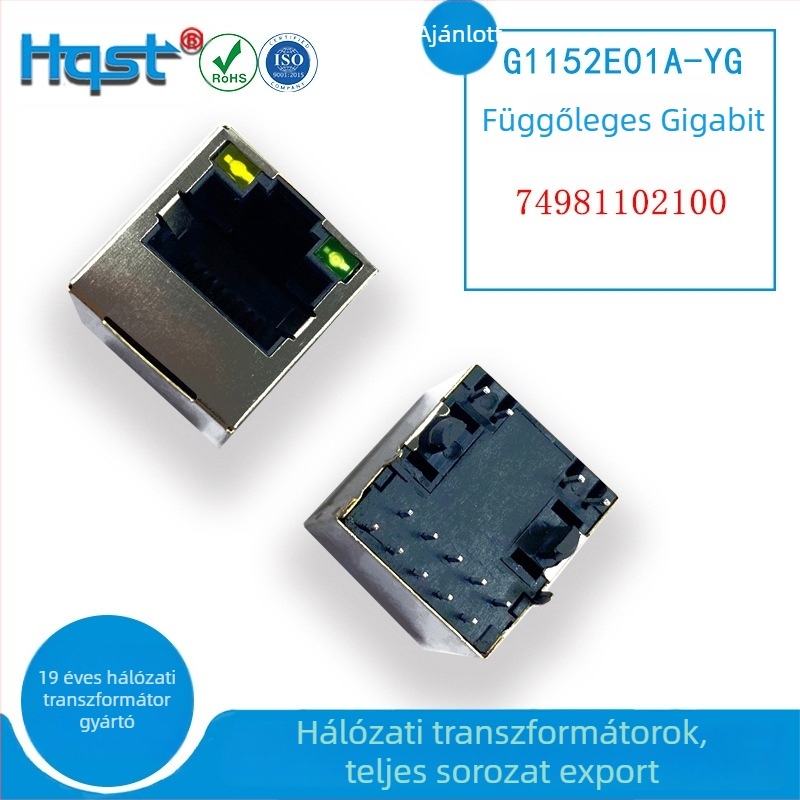 Gigabites függőleges RJ45 hálózati port HR935120A izoláló szűrő csatlakozó G1152EA01A