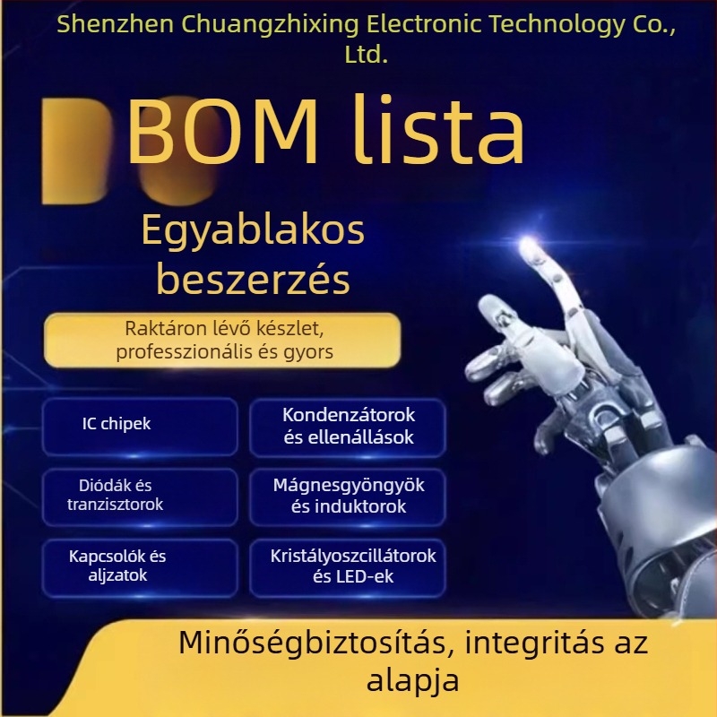 Egy helyen elérhető elektronikai alkatrészek széles választéka: ellenállások, kondenzátorok, diódák, tranzisztorok, MOSFET-ek, integrált áramkörök