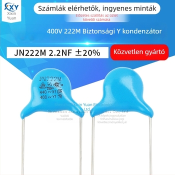 400V 222M Y1 biztonsági kerámia kondenzátor, 2.2nF (2200pF), JN222M, közvetlen csatlakozású