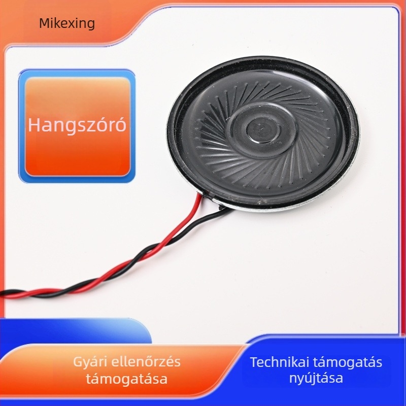 Személyre szabott autóhifi hangszóró vas házban, 40 mm átmérő, belső magnet, vezetékek, kis kürt mikrofon