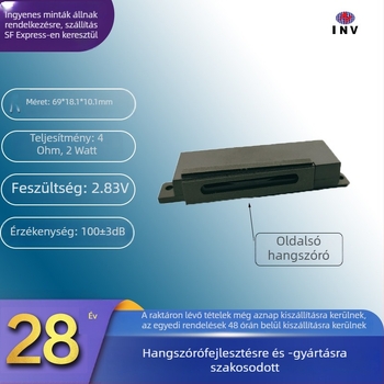 2516 oldalról szerelt hangszóró, 4 Ω, hangosközlő hangjelzéshez, intelligens kaputelefon, kompakt ház, kiváló hangminőség