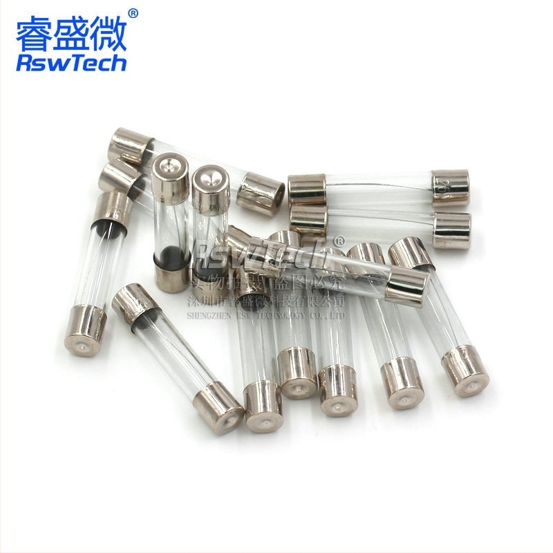 Üvegbiztosítéktömlő kettős kupakkal, 6x30 mm, 0,5 A, 250 V, 100 darab