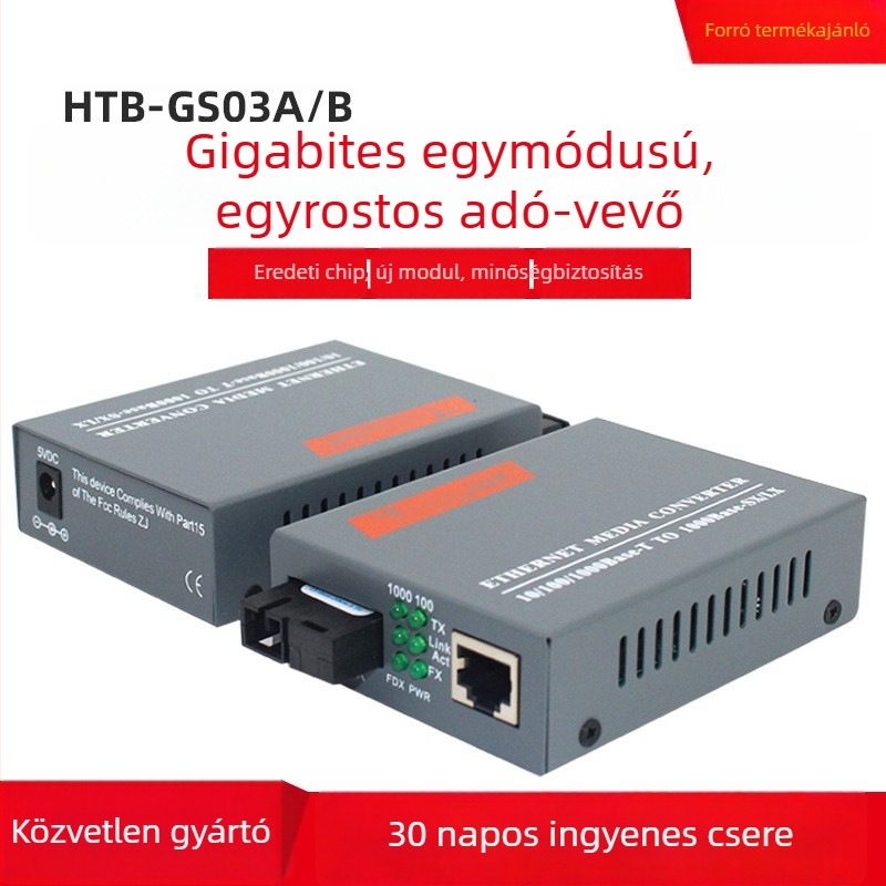HTB-GS-03AB Hálózati optikai transzceiver, Gigabites optika, monomod, 1 pár