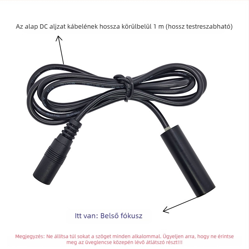 12×40 mm lézerfej modul pontszerű fotoelektromos érzékelőhöz, 850 nm, 200 mW, DC csatlakozó
