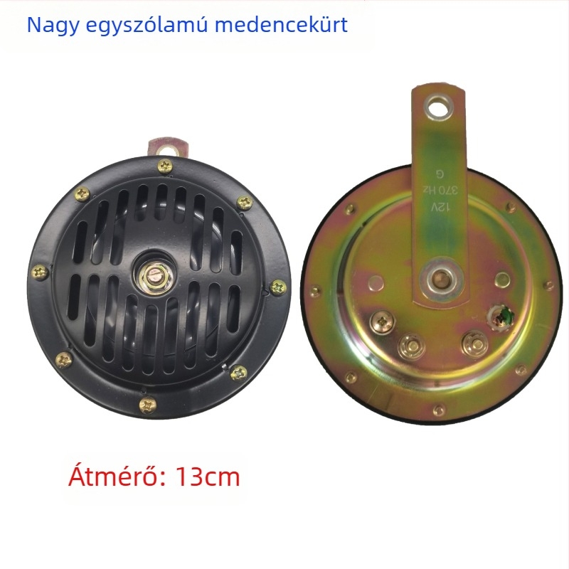 Egyhangú, nagy bögrés-szerű sziréna autókhoz és teherautókhoz, 12V/24V elektromos sziréna, mezőgazdasági járművekhez, autómodifikáció