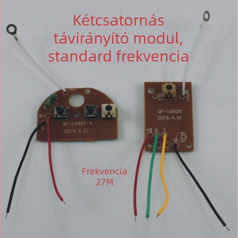 Kétcsatornás távirányító modul, 27 MHz, játék kiegészítők és alkatrészek technikai modellekhez