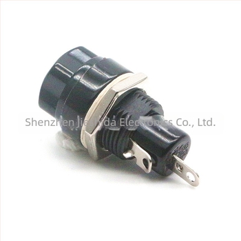 Bakelit biztosítótartó R3-26, 10 A, 250 V, 5×20 mm, műszerekhez, európai szabvány