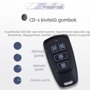 Qisheng elektromos ajtó távirányító másolata teleszkópos kapuhoz – kulcspár, 433/430 MHz