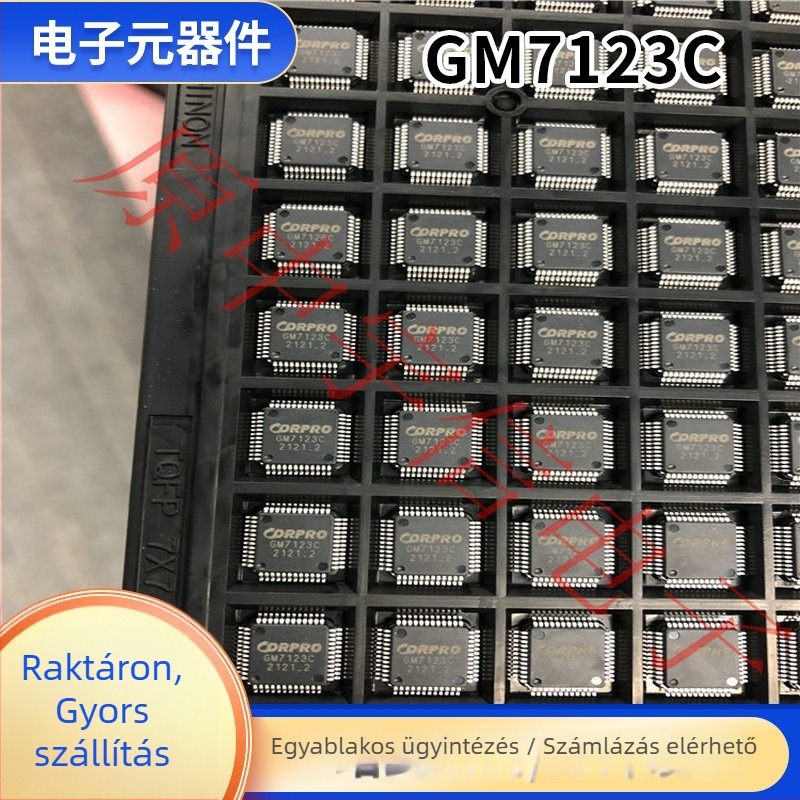 GM7123C videódekódoló chip LQFP-48 csomagban, órajel-frekvencia IC, integrált elektronikai alkatrész