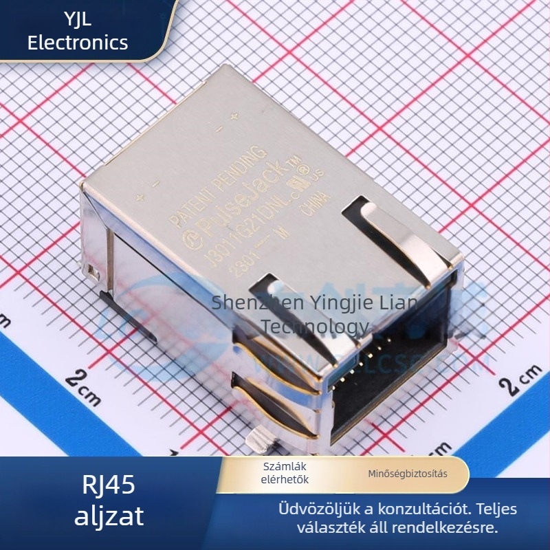 J3011G21DNL RJ45 Ethernet aljzat, 8P/8C, árnyékolt LED szűrőtranszformátorral