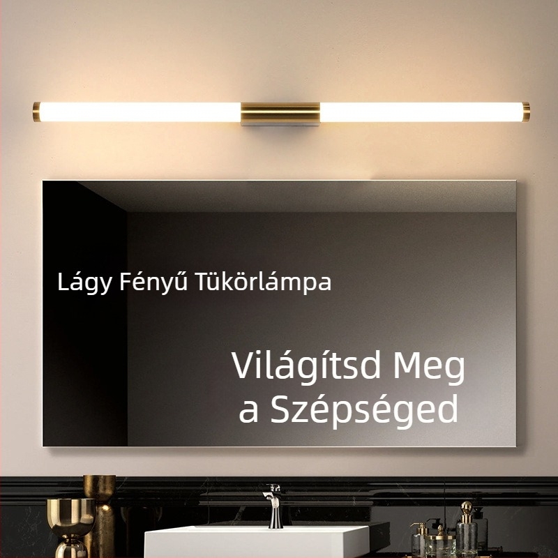 Bronzszínű cső alakú LED fali lámpa, modern minimalist stílus, nappaliba, folyosóra, lépcsőházba és hálószobába.