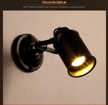 Amerikai retro LED fali lámpa – ágy melletti spot a folyosókhoz, kávézókhoz és bárokhoz – ipari stílus