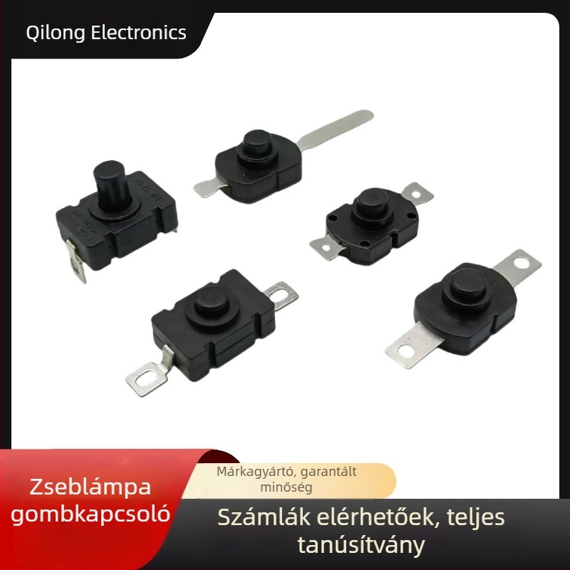 12x12 mm nyomógombos kapcsoló, 12x18 mm-es változat, önvisszaállító, normálisan nyitott, zárható