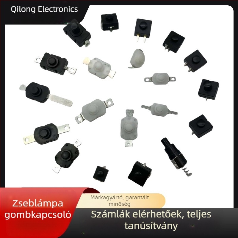 12x12 mm nyomógombos kapcsoló, 12x18 mm-es változat, önvisszaállító, normálisan nyitott, zárható