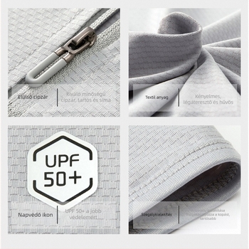 Uniszex kapucnis dzseki UPF50 UV-védelemmel, könnyű ice silk anyagból, lélegző, nyár–ősz outdoor viselet, egyedi logóval