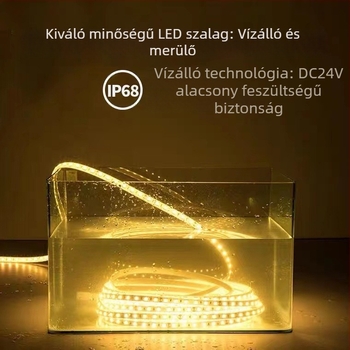 LED-szalag, 24V, IP68 vízálló, kültéri szökőkút és medencék alatti világítás