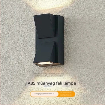 ABS műanyag falikar beltéri és kültéri használatra, lépcsőházi falikar Double-K / Single-K stílusú, LED retro lámpa