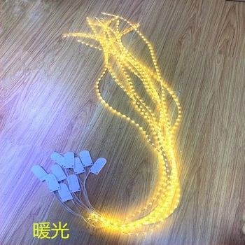 Monokróm LED-szalag 5V, gombelemmel ellátott dobozával és kapcsolóval, öntapadós, beltéri dekoratív világítás, 60 LED, 120° fényáram, állítható fényerő