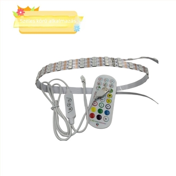 5V 4mm ultra keskeny RGB LED-szalag 3535, 1 m, 60 LED, színváltó fény, futó fény effektus