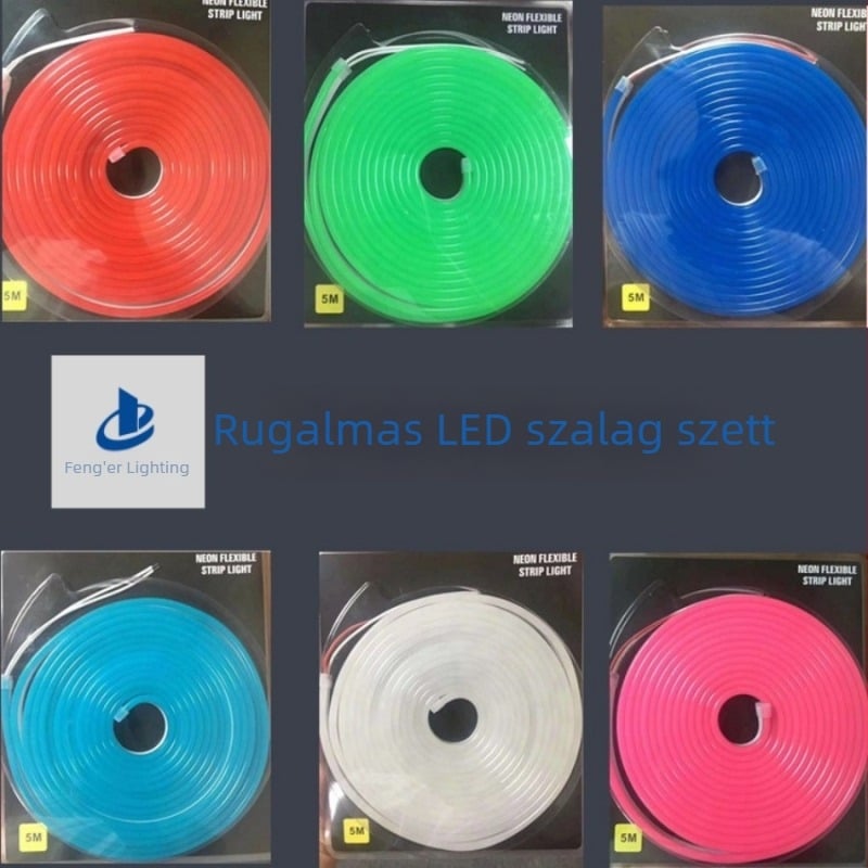 12V-os LED neon csík, 5 m hosszú, kültéri vízálló, SMD2835