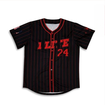 Személyre szabott baseball mez gyorsan száradó rövid ujjú kardigán digitális nyomással és hímzett logóval, sportos felső