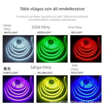 5 mm vékony COB RGB LED sáv, WS8, színváltó, programozható hangulatvilágítás