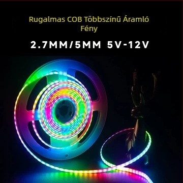 5 mm vékony COB RGB LED sáv, WS8, színváltó, programozható hangulatvilágítás